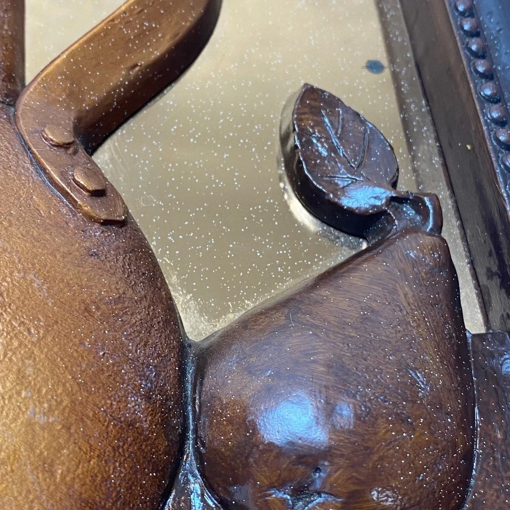 Vintage Copper Finish 3D Wall Art Pitcher Fruit‎ Embossed Metal Plaque